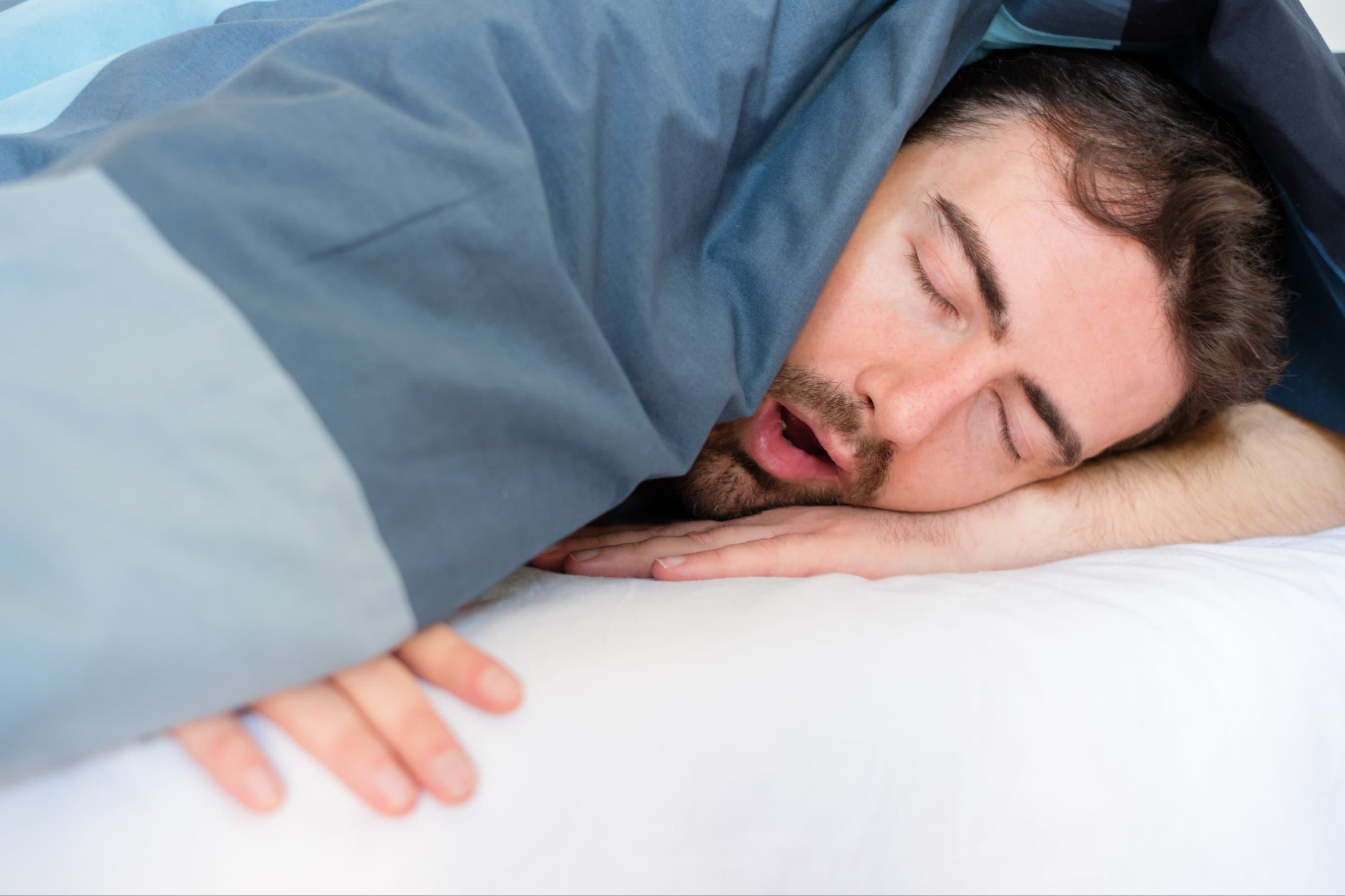 Service member asleep showing signs of obstructive sleep apnea